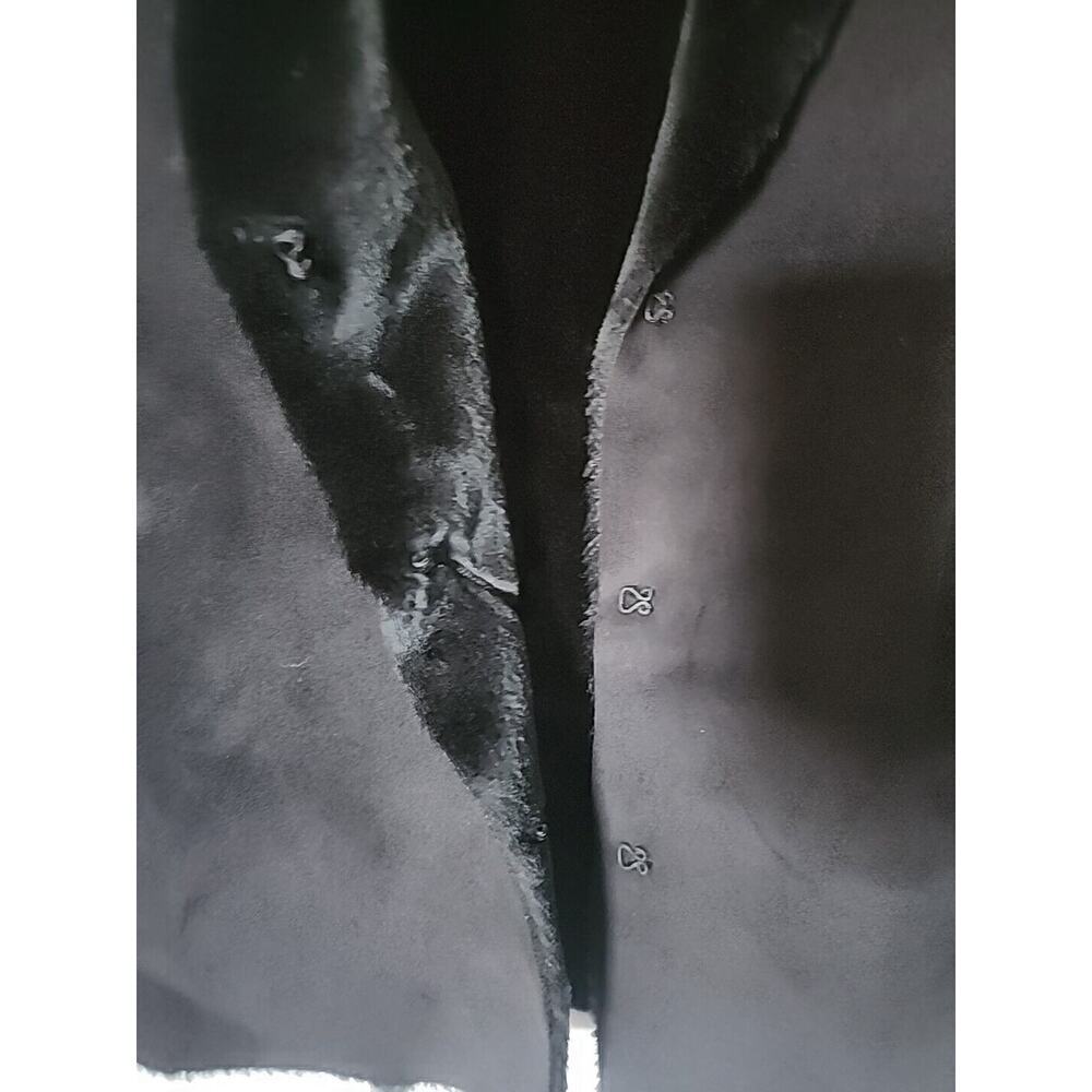 Lauren Ralph Lauren Suede Faux Fur Vest Black Large P Whimsigoth Luxury - Picture 3 of 9